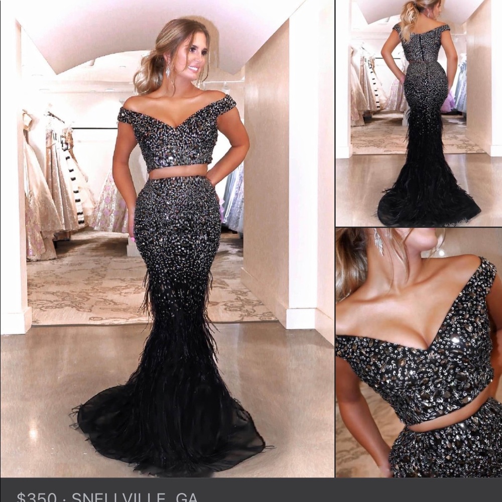Two piece black sequin Dress.